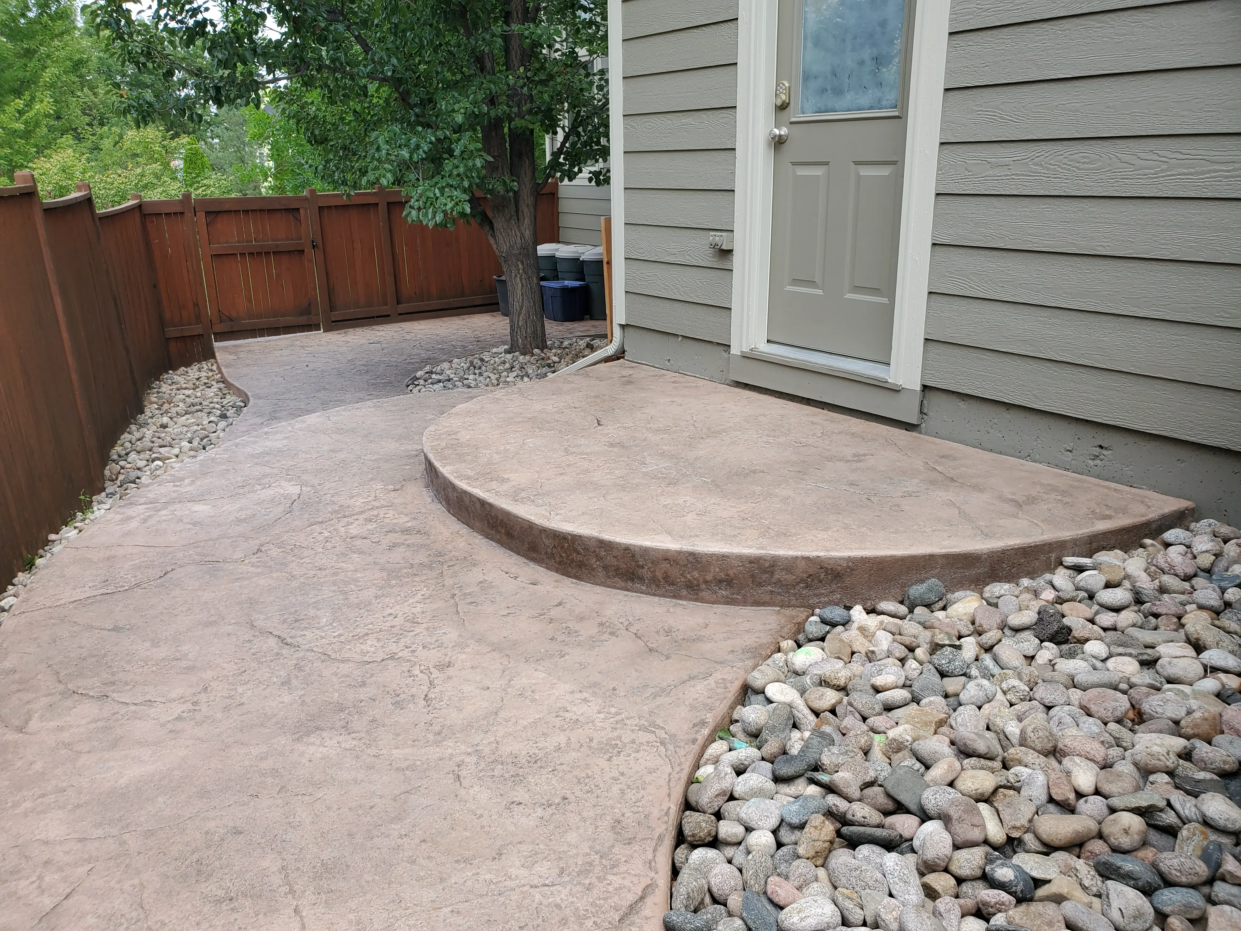 Stamped concrete walkway