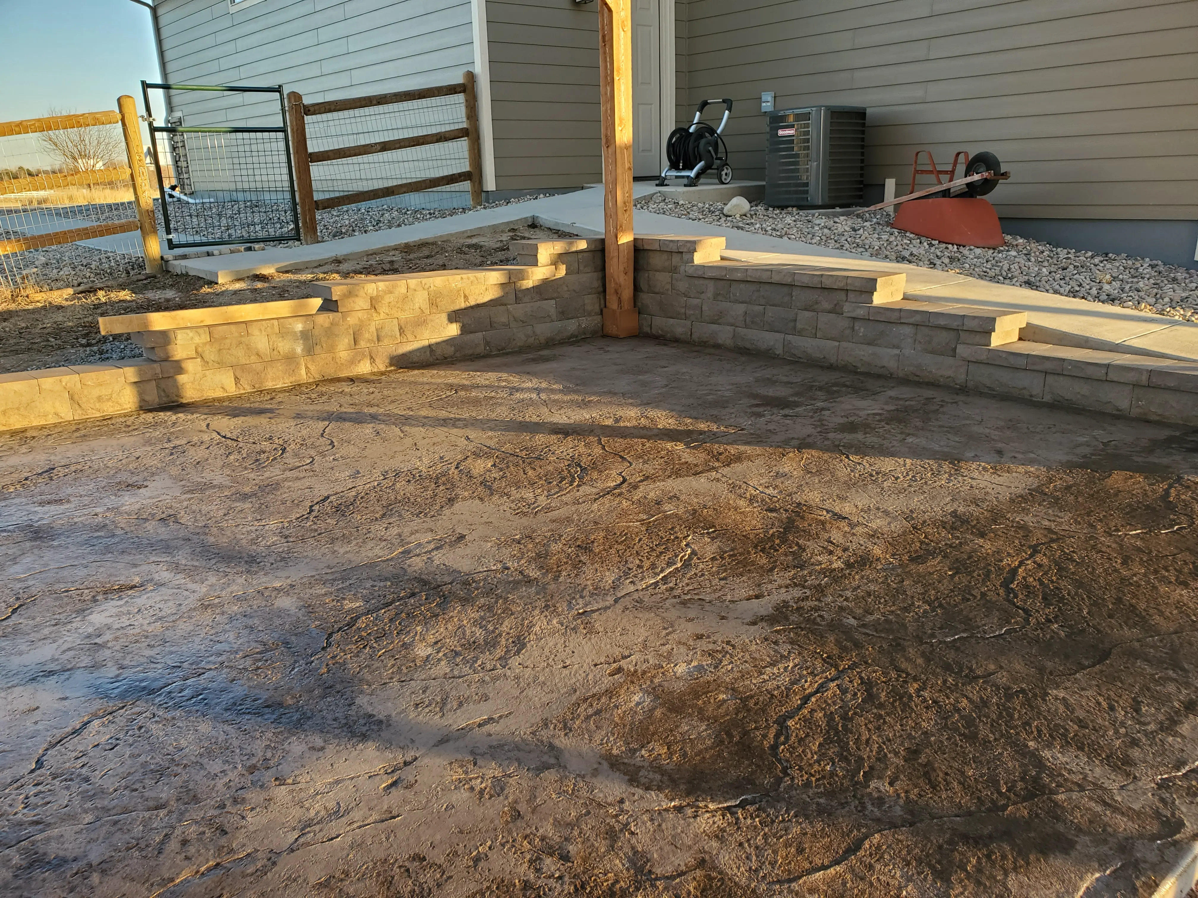 Stamped concrete patio