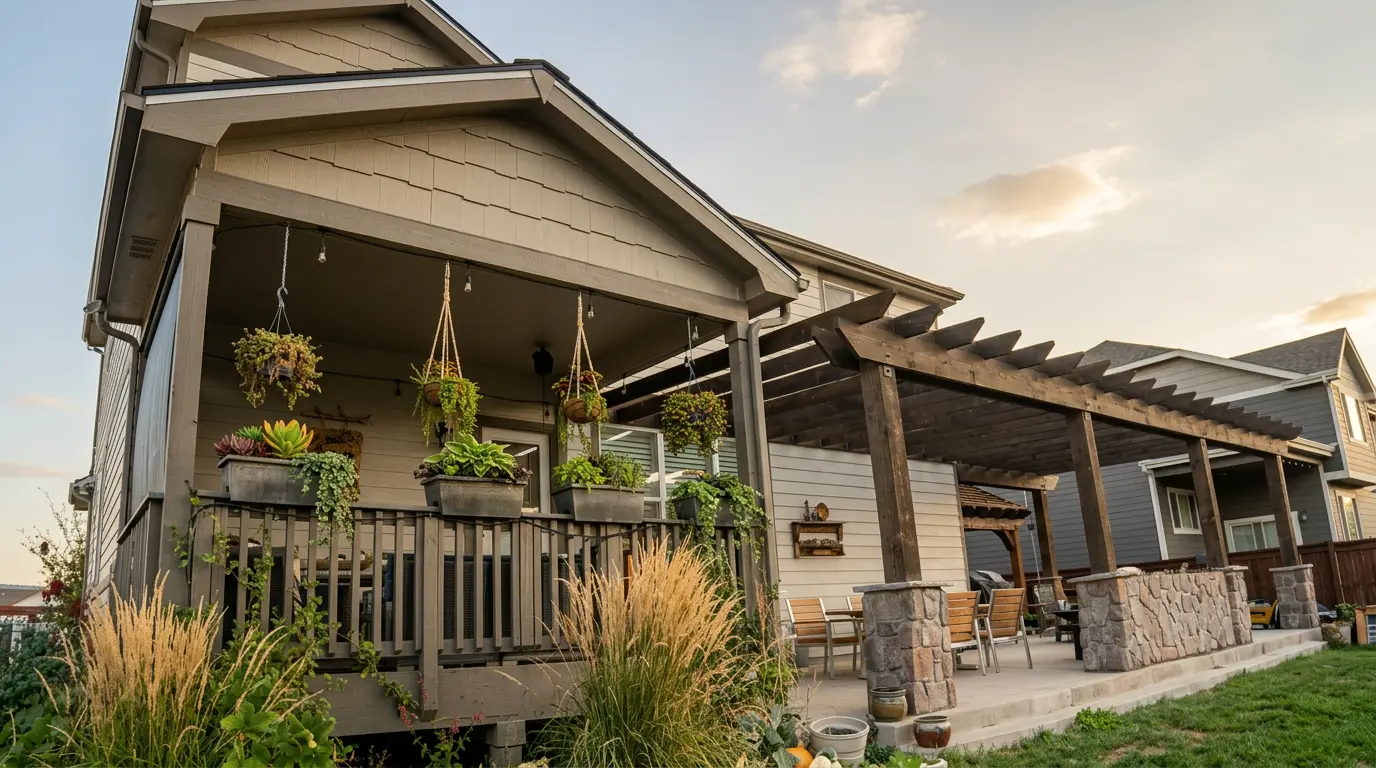 Polygal covered pergola